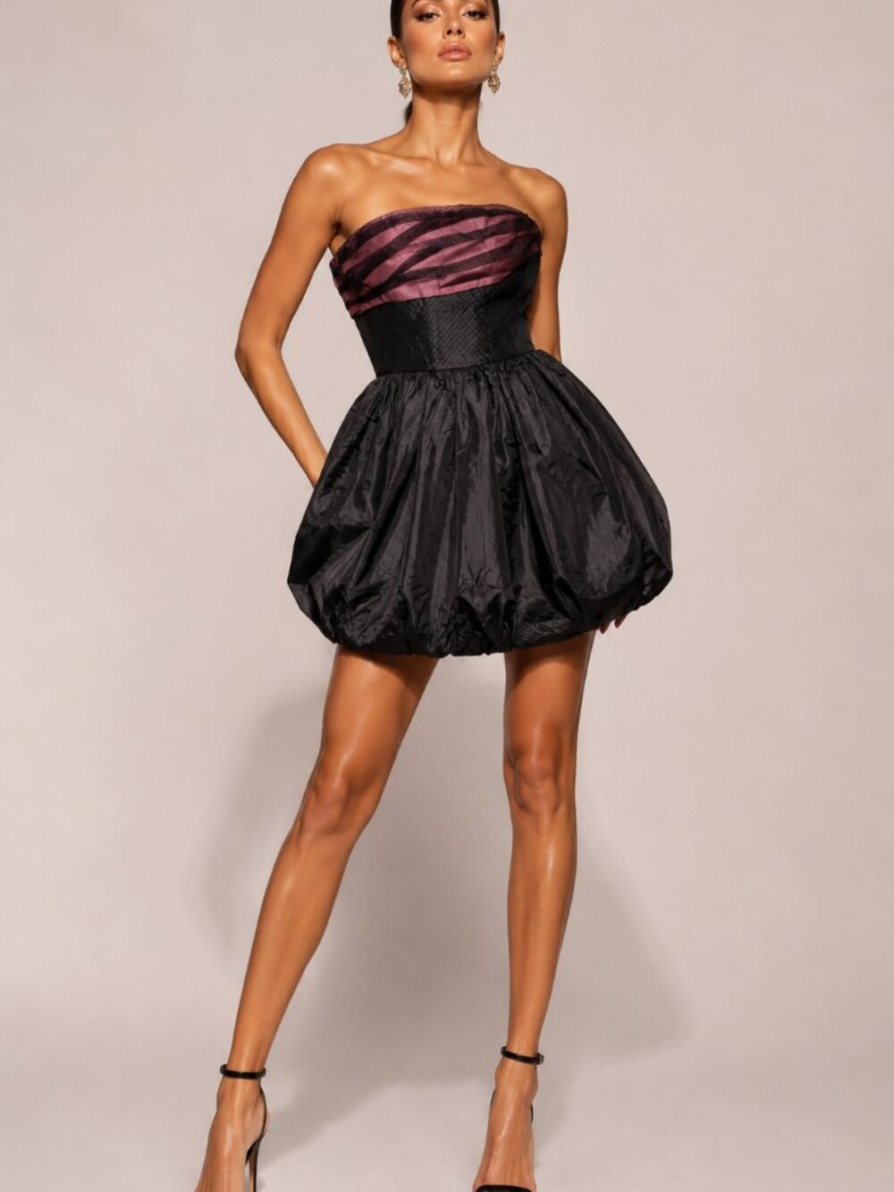 Vintage 'Alice + Olivia' Strapless Ruffle Bubble Hem Mini Dress
